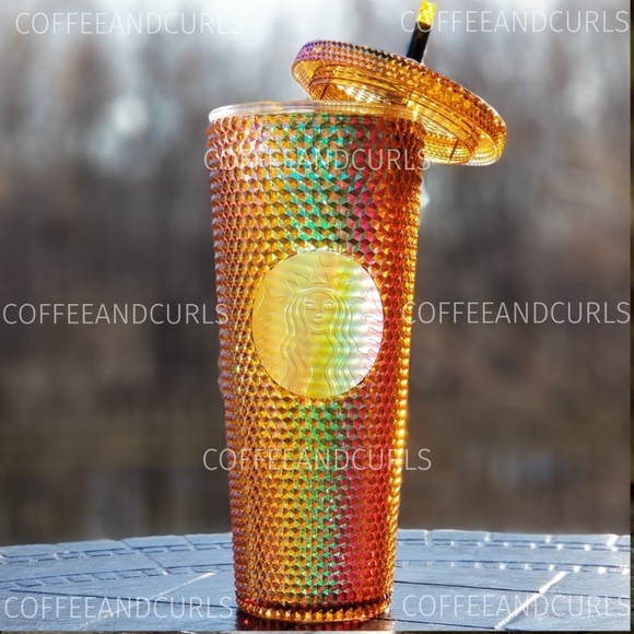 Starbucks Gold Honey Studded Bling Cold Cup 24oz Venti NWT - Picture 3 of 10